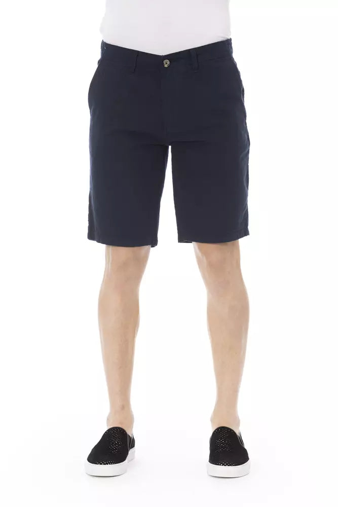  - Blue Cotton Men Bermuda Shorts