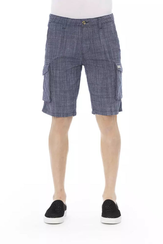  - Blue Cotton Men Cargo Short