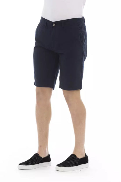  - Blue Cotton Men Bermuda Shorts