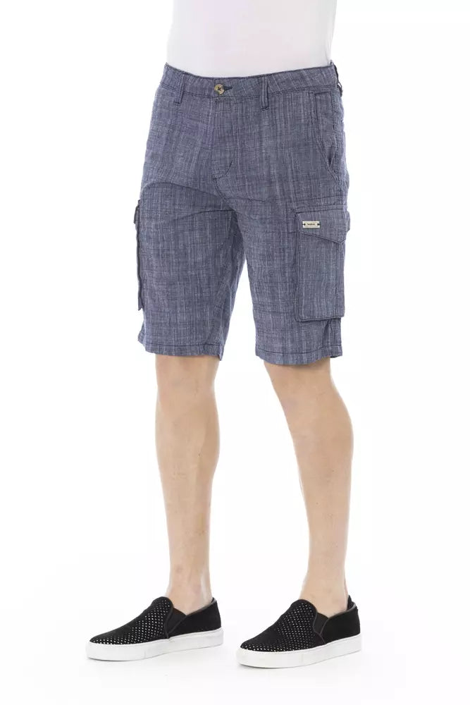  - Blue Cotton Men Cargo Short