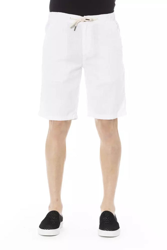  - White Cotton Men's Bermuda Shorts