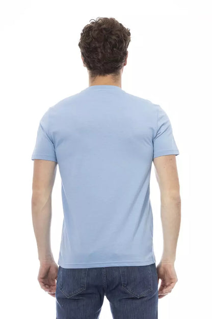  - Light Blue Cotton Men T-Shirt