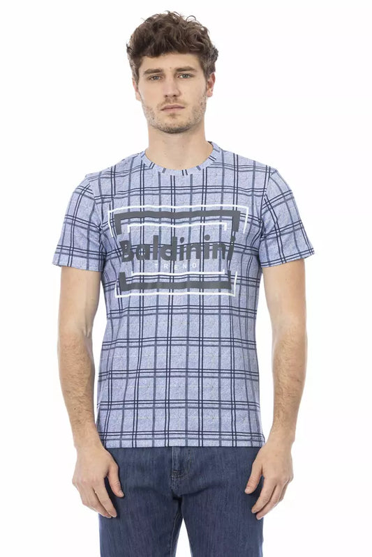  - Light Blue Cotton Men T-Shirt
