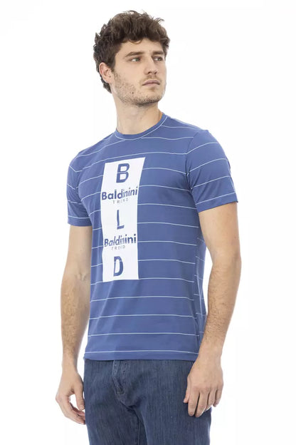  - Blue Cotton Men T-Shirt