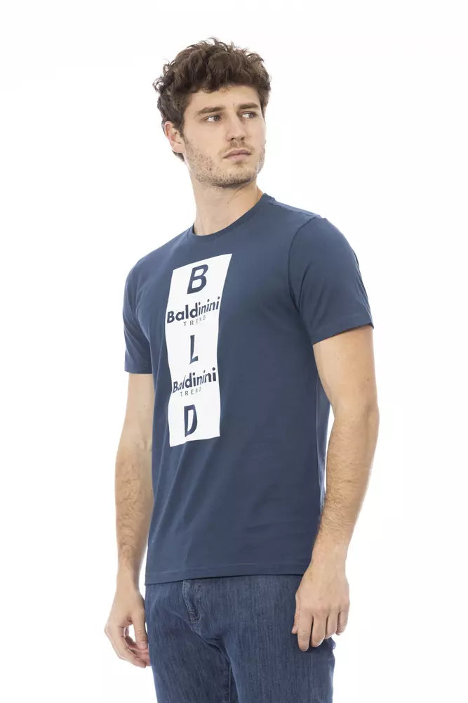  - Blue Cotton Men T-Shirt