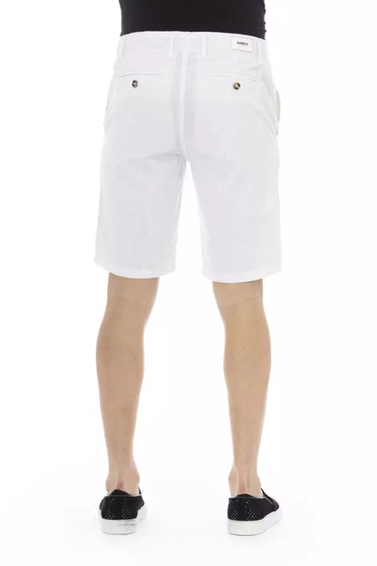  - White Cotton Men Bermuda Short