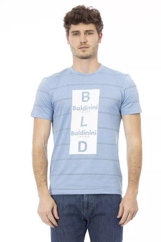  - Light Blue Cotton Men T-Shirt