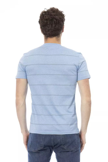  - Light Blue Cotton Men T-Shirt