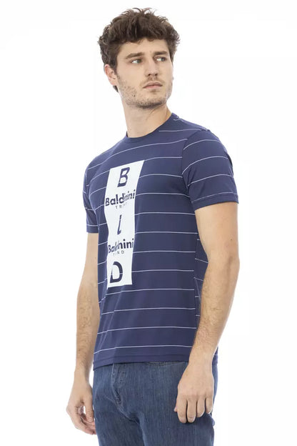  - Blue Cotton Men T-Shirt