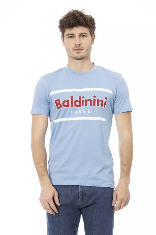 - Light Blue Cotton Men T-Shirt