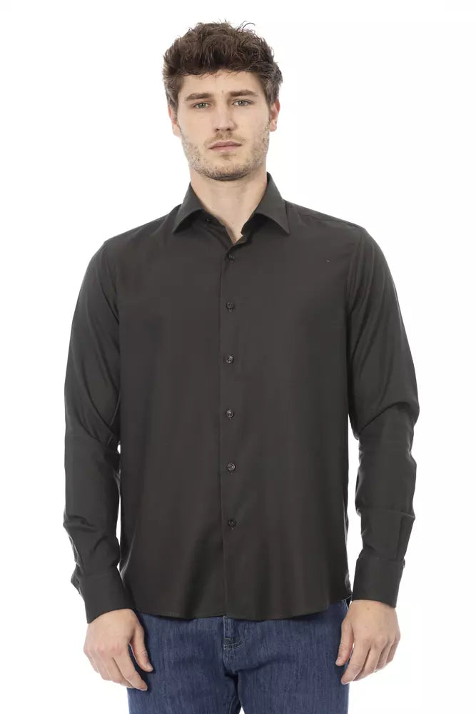  - Green Cotton Men Shirt