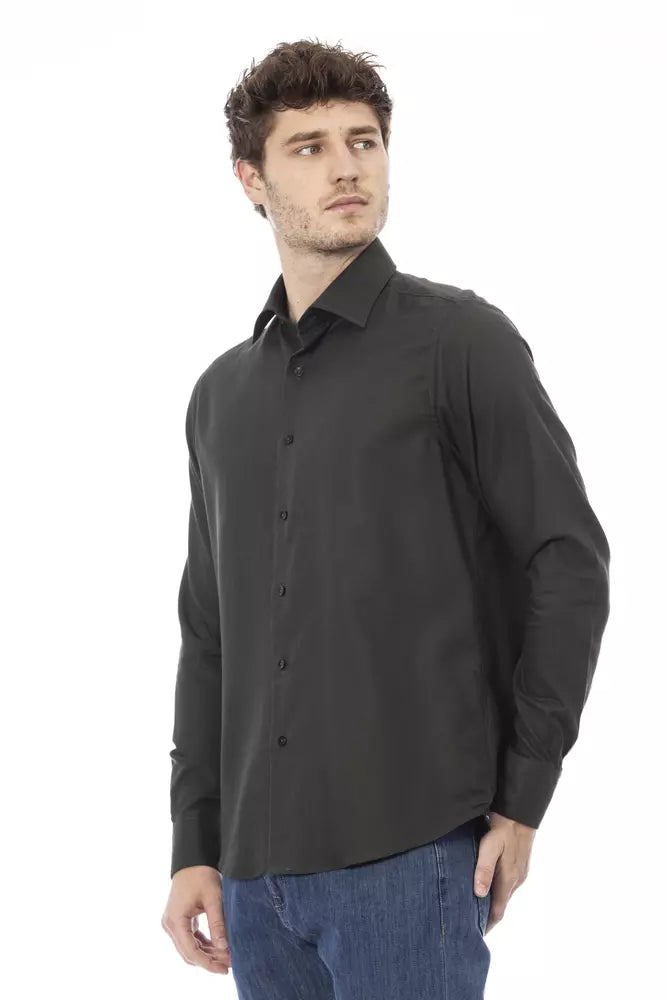  - Green Cotton Men Shirt