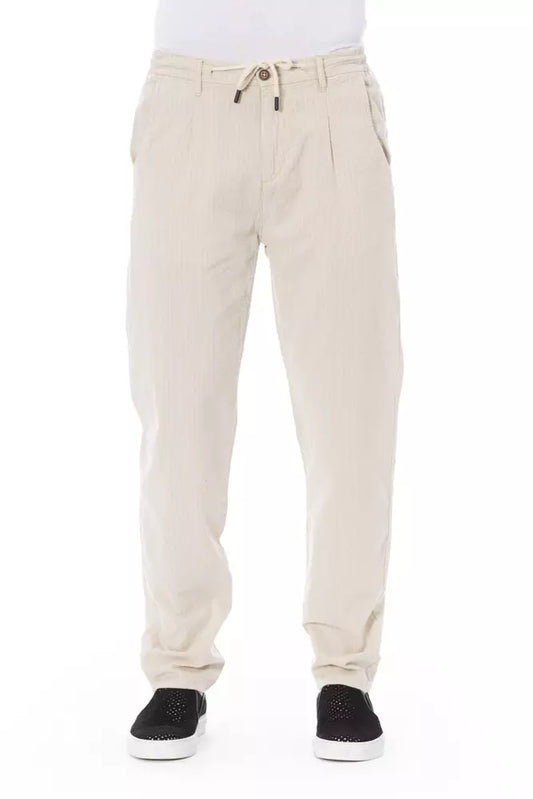  - Beige Cotton Men Chino Pants