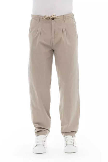  - Beige Cotton Men Chino Pants