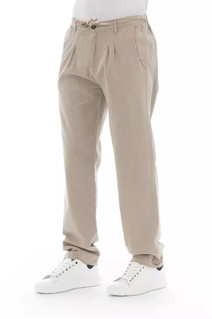  - Beige Cotton Men Chino Pants