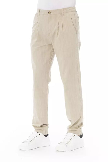  - Beige Cotton Men Chino Pants