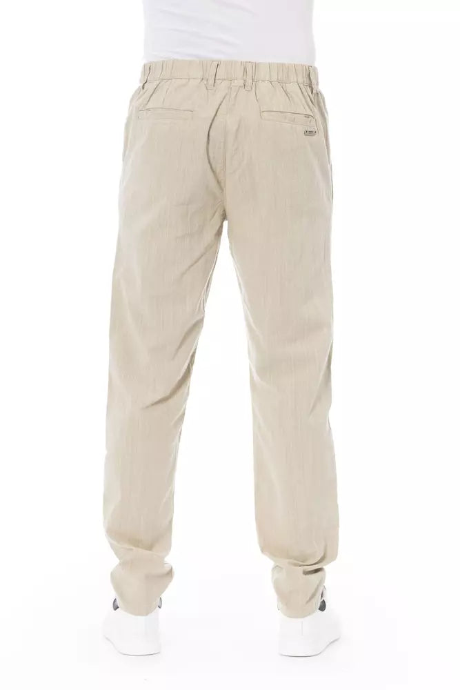  - Beige Cotton Men Chino Pants