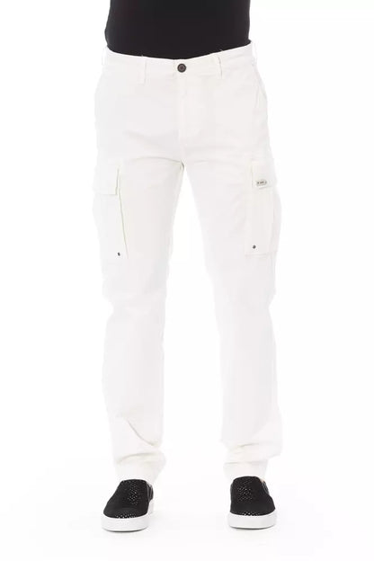  - White Cotton Men Cargo Pant