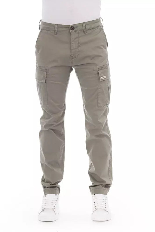  - Beige Cotton Men Cargo Pant