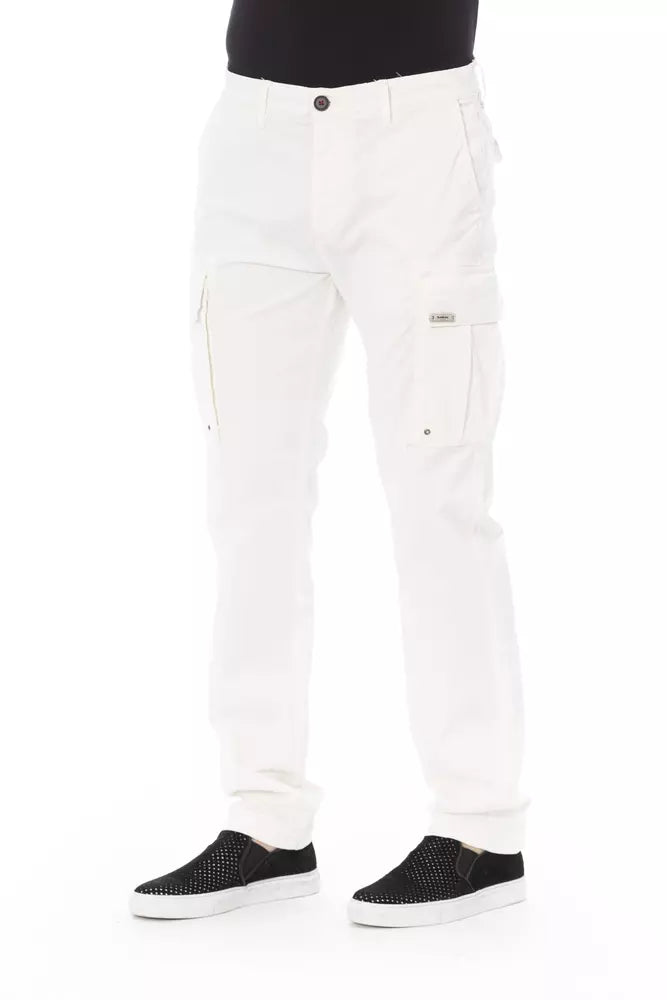  - White Cotton Men Cargo Pant