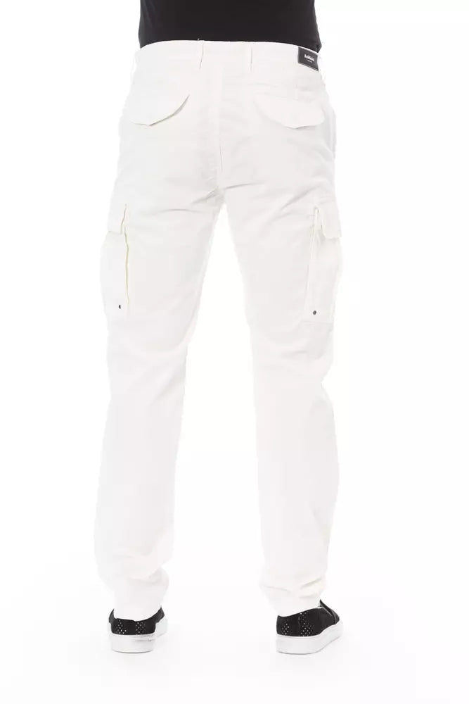  - White Cotton Men Cargo Pant