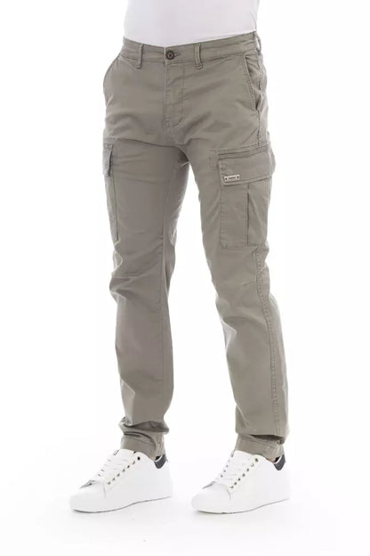  - Beige Cotton Men Cargo Pant