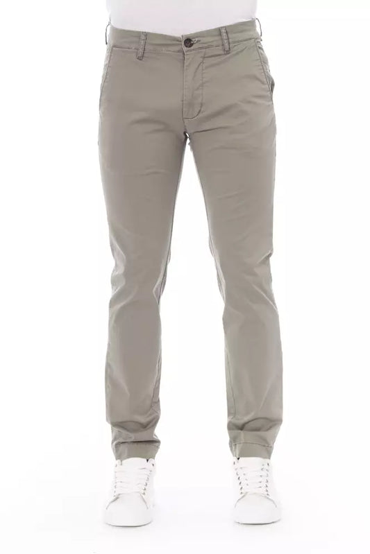  - Beige Cotton Men Chino