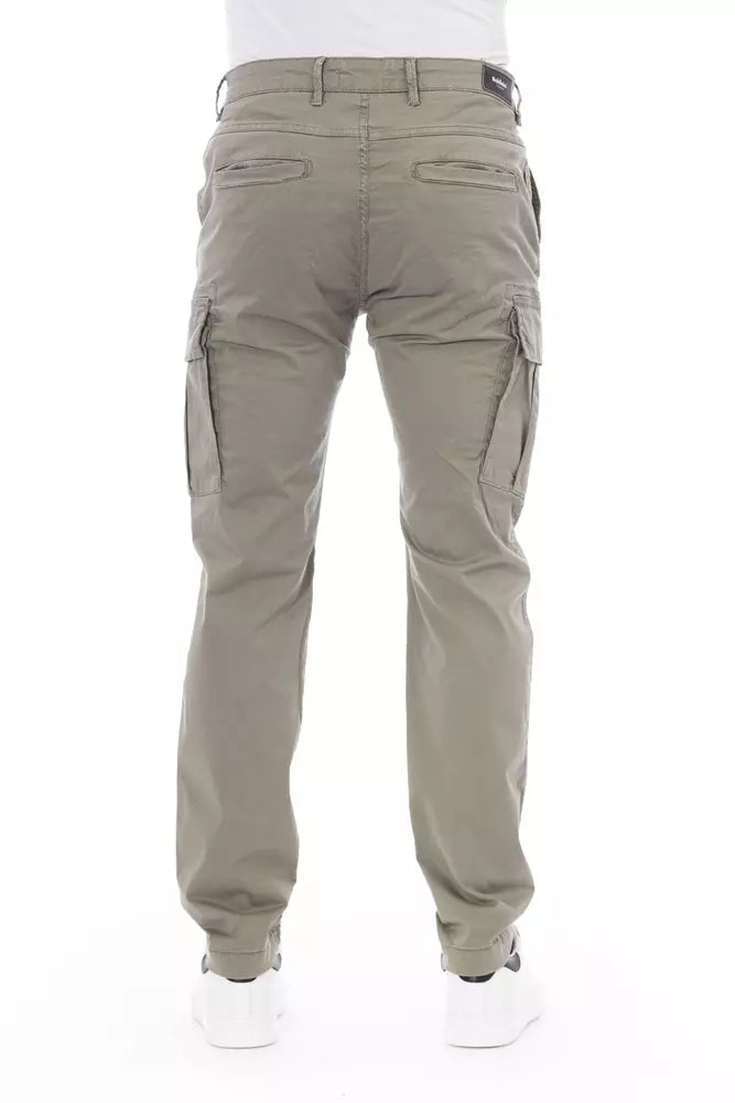  - Beige Cotton Men Cargo Pant