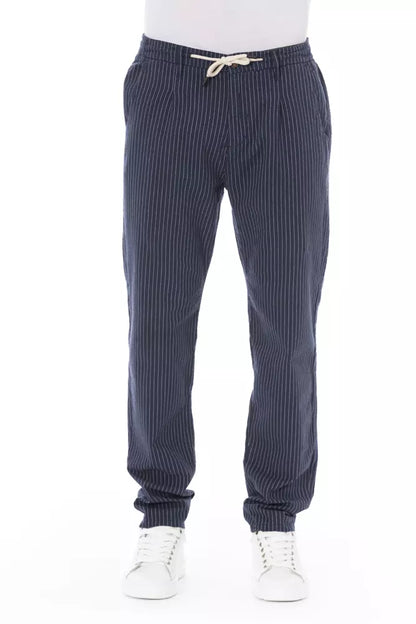  - Blue Cotton Men Chino Pant