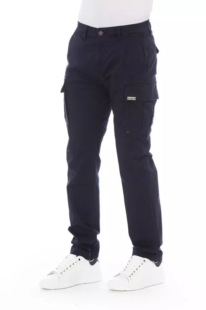  - Blue Cotton Men Cargo Trouser