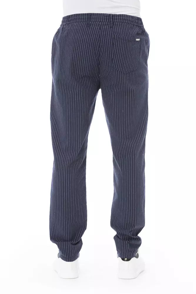  - Blue Cotton Men Chino Pant