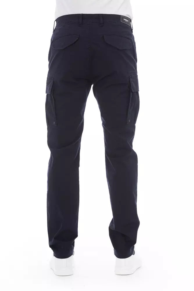  - Blue Cotton Men Cargo Trouser