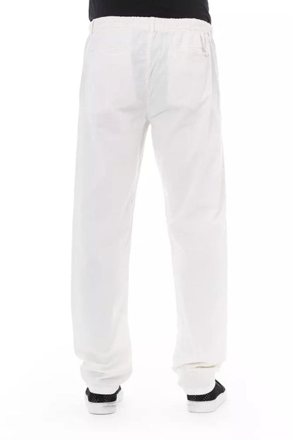  - White Cotton Men Trouser