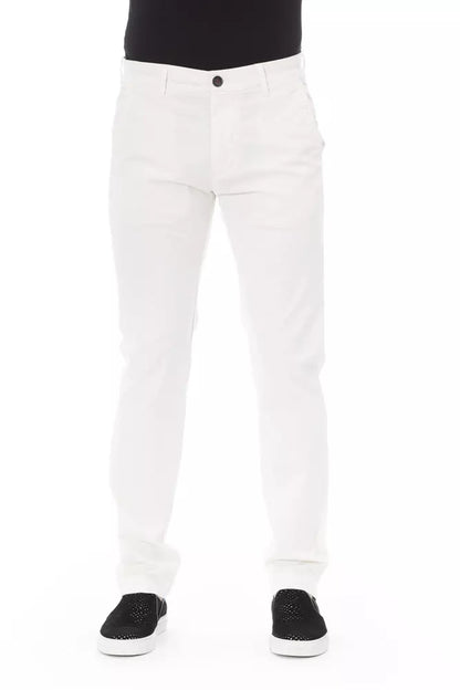  - White Cotton Men Chino Trouser