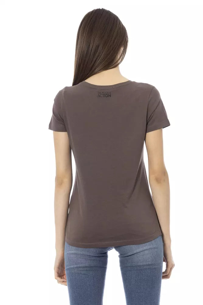  - Brown Cotton Women Top