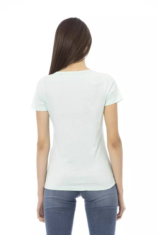  - Light Blue Cotton Women Top