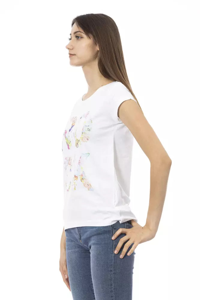  - White Cotton Women Top