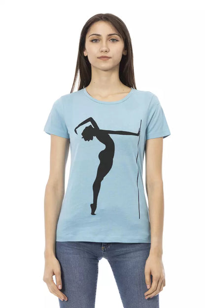  - Light Blue Cotton Women Top