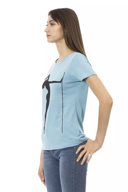  - Light Blue Cotton Women Top