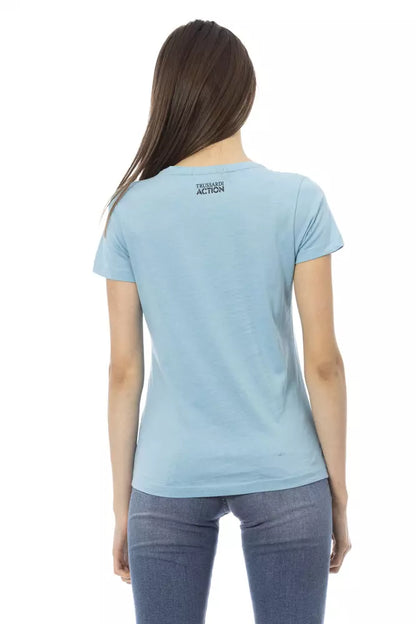  - Light Blue Cotton Women Top