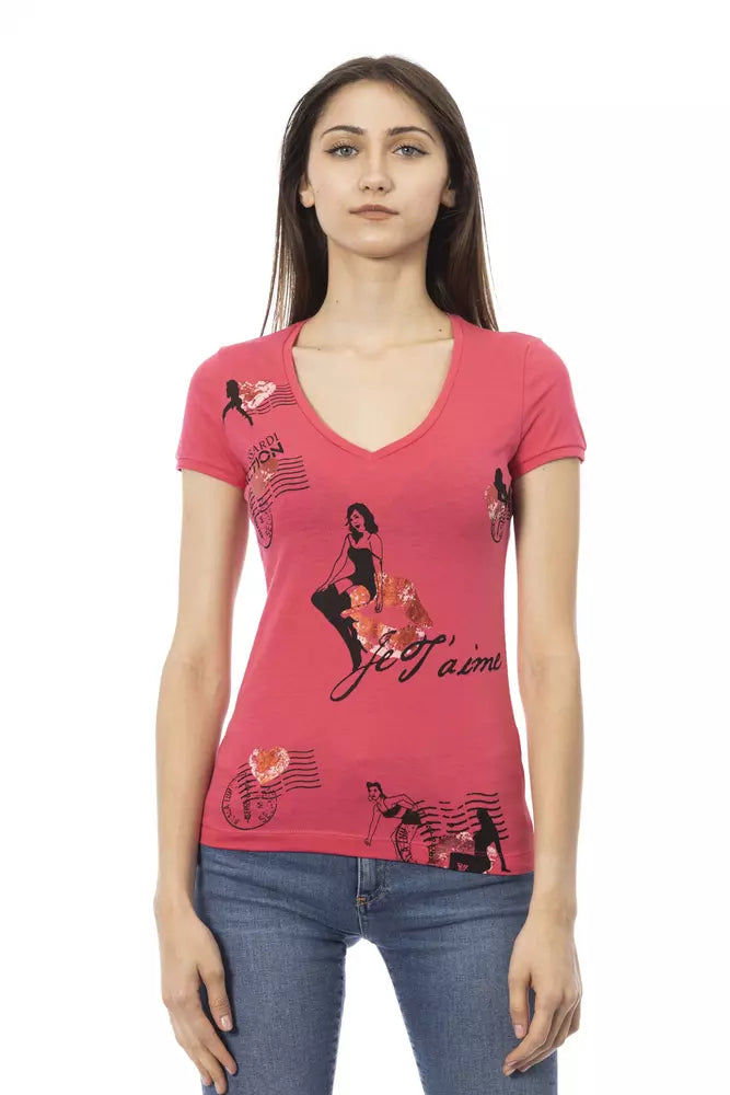  - Pink Cotton Women Top