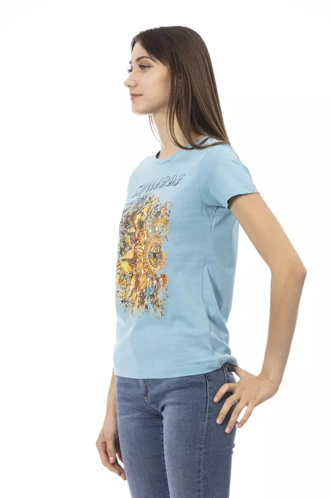  - Light Blue Cotton Women Top