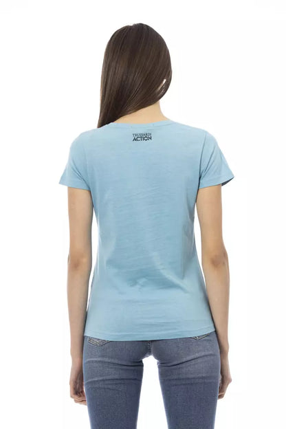  - Light Blue Cotton Women Top