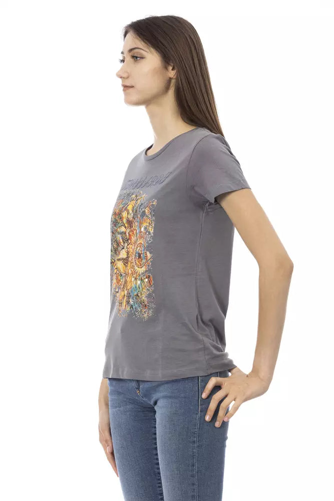  - Gray Cotton Women Top