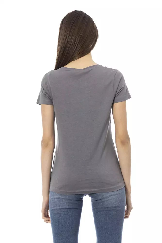  - Gray Cotton Women Top