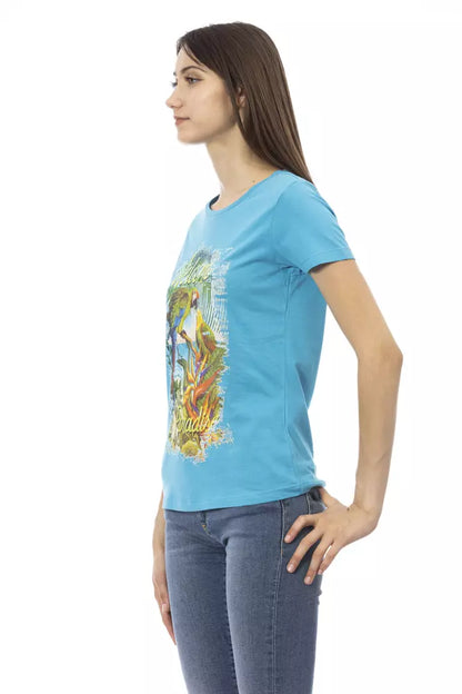  - Light Blue Cotton Women Top