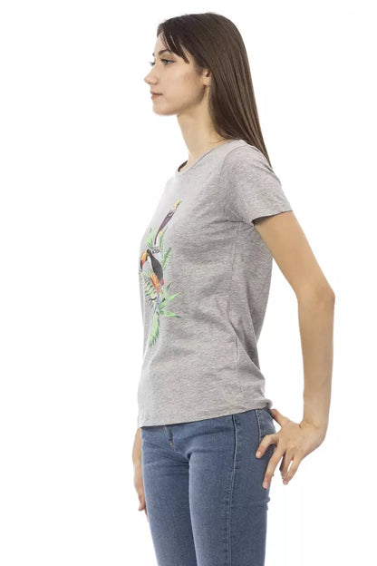  - Gray Cotton Women Top