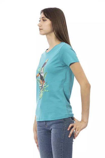  - Light Blue Cotton Women Top