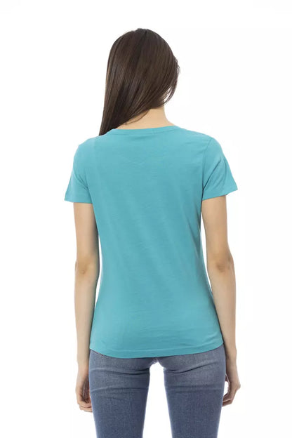  - Light Blue Cotton Women Top