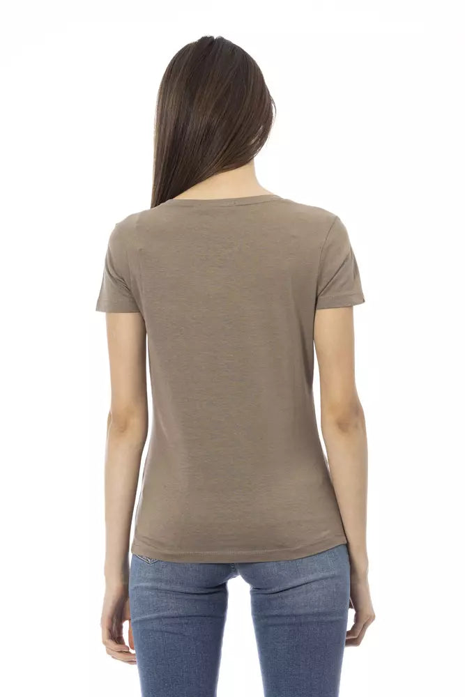  - Brown Cotton Women Top